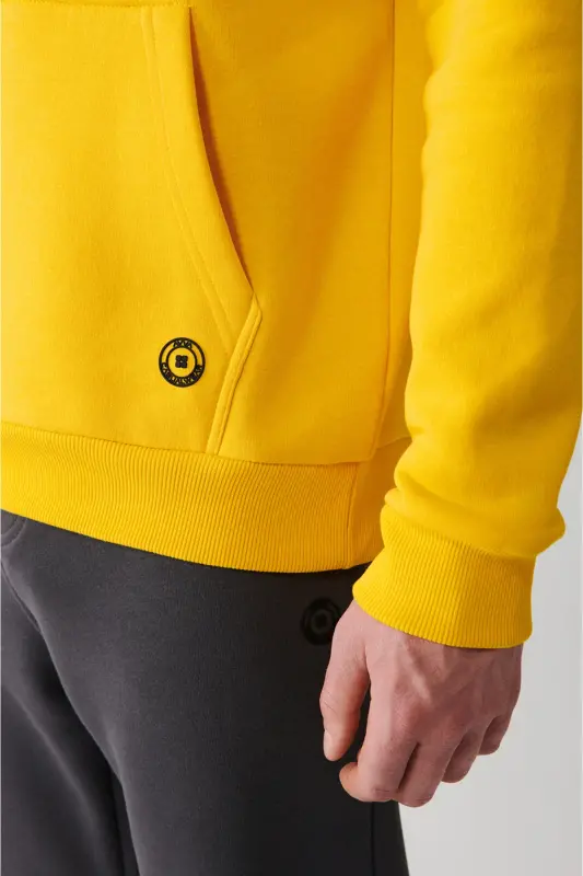 Yellow Unisex Hooded Sweatshirt - 3