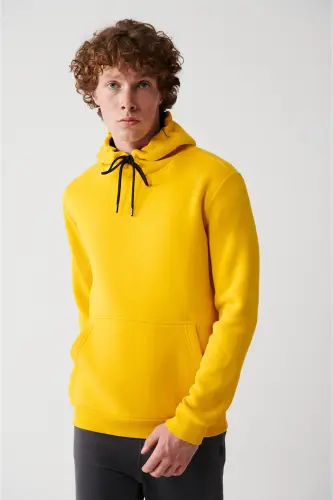 Yellow Unisex Hooded Sweatshirt - 5