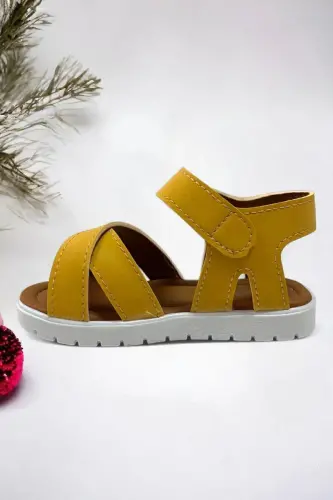 Yellow Velcro Unisex Baby Sandal-Yellow - 3