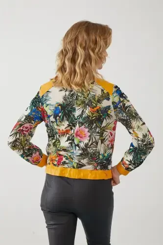 Yellow women's leather jacket - 6