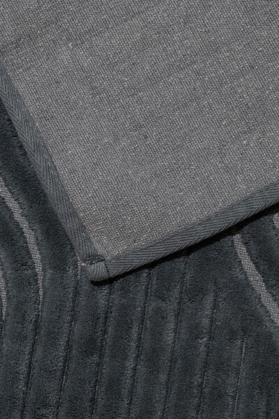 Yelpaze Desenli 2'li Banyo Paspas Seti - %100 Pamuk-Antrasit - SENAX (1)