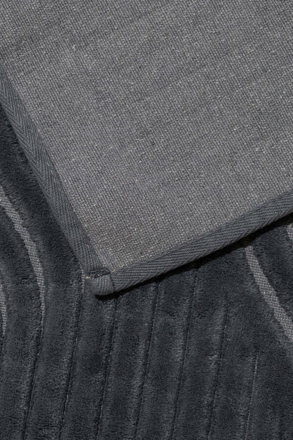 Yelpaze Desenli 2'li Banyo Paspas Seti - %100 Pamuk-Antrasit - 2