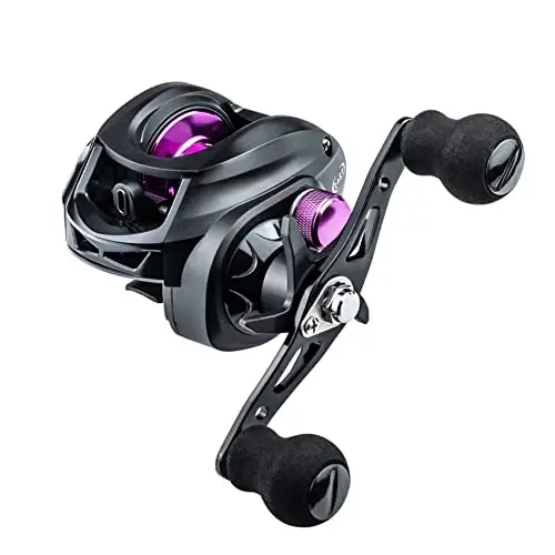 Baitcasting Reel, Fishing Reel, Magnet Braking System, 17.6 LB Max Drag, 7.2: 1 and 6.3: 1 Gear Ratio - LACUSMALL