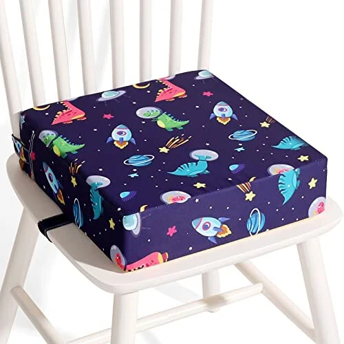 Toddler Booster Seat for Dining Table 45D Cartoon Stronger Support Booster Seat for Dining Table Washable 2 Safer Straps Non-Slip Bottom Portable Booster Chair for Toddlers Kid Baby Eating Travel Home - Czrrzl