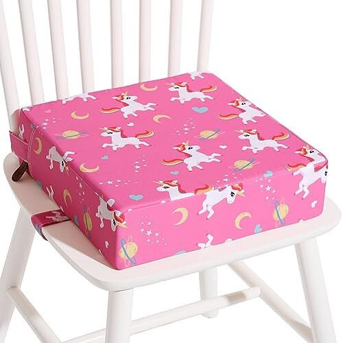 Toddler Booster Seat for Dining Table, Stronger Support Booster Seat for Table Washable 2 Safer Straps Non-Slip Bottom Portable for Kids Baby Increasing Cushion for Travel Home - 4