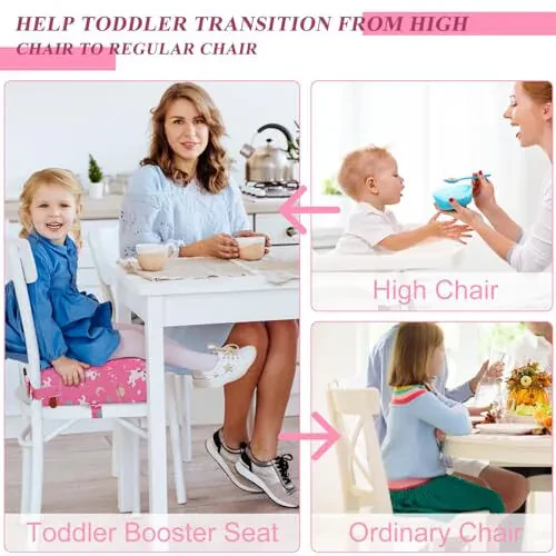 Toddler Booster Seat for Dining Table, Stronger Support Booster Seat for Table Washable 2 Safer Straps Non-Slip Bottom Portable for Kids Baby Increasing Cushion for Travel Home - Czrrzl (1)