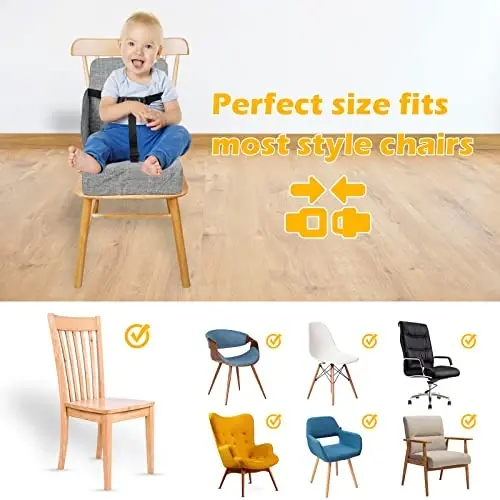 Toddler Booster Seat for Dining Table HOSEASCA 12.6x3.34 Inch Portable High Chair for Travel, Compact Lightweight Travel Booster Seat with Adjustable Straps for Baby - 6