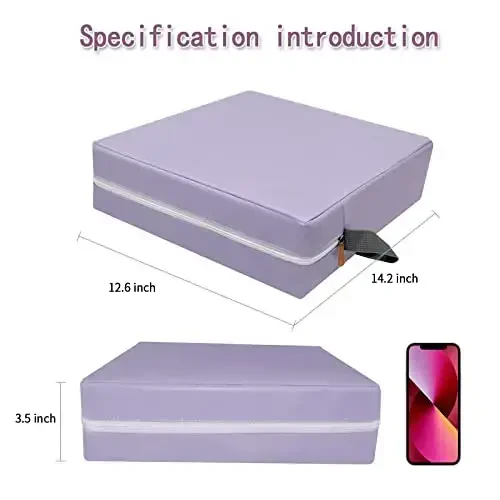 Toddler Booster Seat for Dining Table, PU Washable Double Safe Straps Non-Slip Bottom Booster Seat Cushion, Strong Support Portable Travel Booster Seat for Chair (Purple) - 3