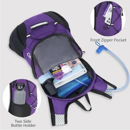 Yengil Gidratatsiya Rюkzaki, 2L Su Pufağı bilan Yugurish Rюkzaki, Velosipedda Yurish, Toqqa Chiqish, Reyv Uchun Gidravlik Su Kundalik Rюkzaki, Erkaklar va Ayollar uchun - 2