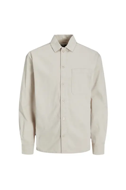 Yengil krem rangli erkak ko'ylagi JCOCOLLECTIVE ZAC OVERSHIRT LS SN - JACK & JONES