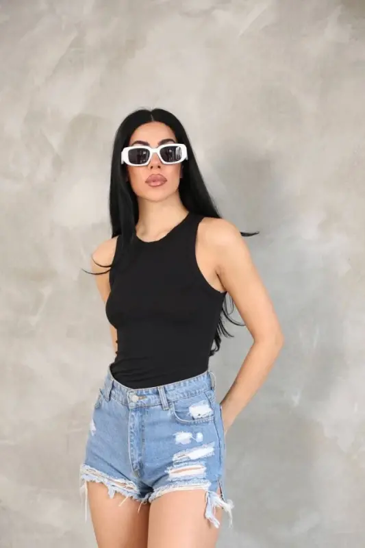 Yengsiz Badi Bluz - Qora - 4