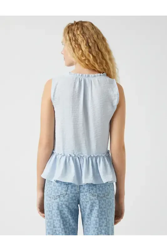 Yengsiz bluz bog'ichli detalli atlas ko'rinishli - 4