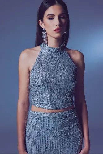 Yengsiz sequinli bluzka - KUMUSH-KUMUSH - 3