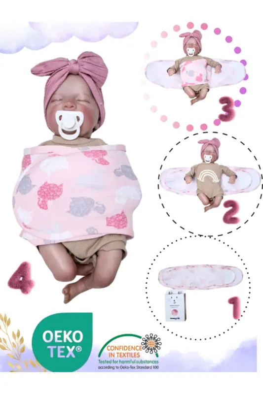 Yeni 0-4 Ay Ayarlanabilir Cırtlı Kedi Desenli Renkli Yarım Kuşak Bebek Kundak Kemer %100 Pamuk-Kedicik Mimi - 1