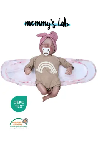 Yeni 0-4 Ay Ayarlanabilir Cırtlı Kedi Desenli Renkli Yarım Kuşak Bebek Kundak Kemer %100 Pamuk-Kedicik Mimi - MOMMYSLAB (1)