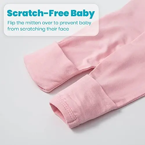 Newborn Baby Knotted Gown, Super Soft Silky Infant Long Sleeve Sleeper with Tie Bottom, Baby Girl and Boy Sleep Gown - 4