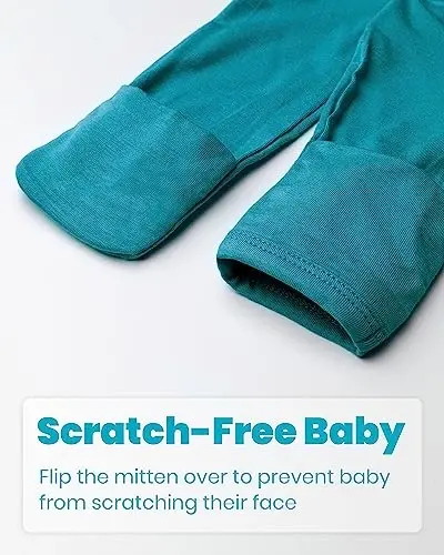 Newborn Baby Knotted Gown, Super Soft Silky Infant Sleeper, Baby Girl Sleep Gown with Mittens, Bow, and Hat Set - 6