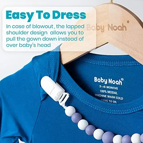 Newborn Baby Knotted Gown, Super Soft Silky Infant Long Sleeve Sleeper with Mittens and Hat & Bowknot Set (Extra Long) - 4