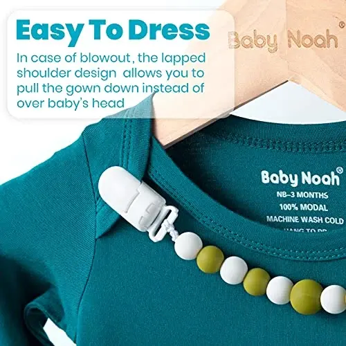 Newborn Baby Knotted Gown, Baby Girl and Boy Sleeping Bag with Mittens and Hat & Bowknot Set - NEWBORN (1)