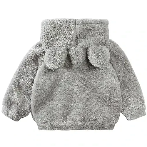 Newborn Infant Baby Boys Girls Cartoon Fleece Hooded Jacket Coat with Ears Warm Todder Kids Outwear Coat Zipper Up 0-6Y - GAJAOUS (1)