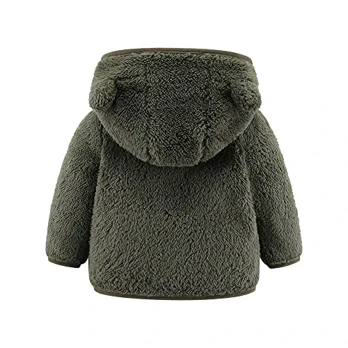 Newborn Infant Baby Boys Girls Cartoon Fleece Hooded Jacket Coat with Ears Warm Todder Kids Outwear Coat Zipper Up 0-6Y - 2