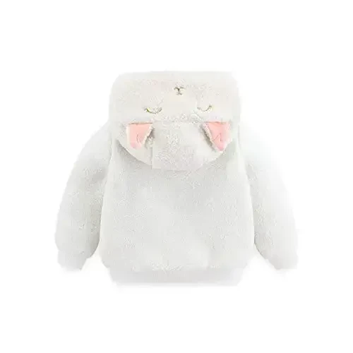 Newborn Infant Baby Boys Girls Cartoon Fleece Hooded Jacket Coat with Ears Warm Todder Kids Outwear Coat Zipper Up 0-6Y - 5