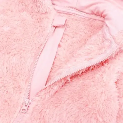 Newborn Baby Romper Fleece Onesie Jumpsuit Toddler Warm Hooded Outwear Outfits for Infant - 5