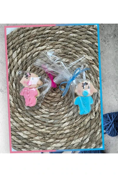 Yeni Doğan Hediyelik Bebek Tulum Desenli Şeker Hamurlu Butik Kurabiyesi 20 Adet - Modazone (1)