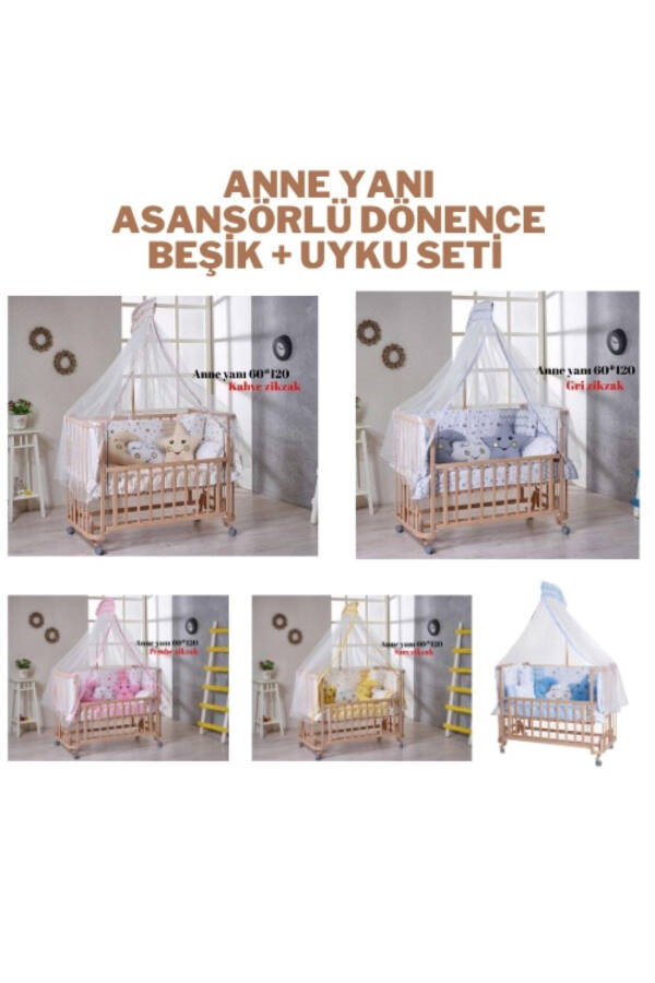 Yeni Doğan LOVE Lüx Bebek Çeyiz Seti (22 Parça) AHŞAP BEŞİK BEBEK ARABASI SALINCAK HAMAK PUSET.. - 2