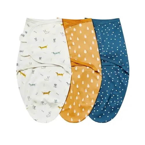 insular Baby Swaddle Wrap, Swaddle Blanket for Newborn and Infant, Adjustable Velcro Swaddling Set for Boy and Girl, Soft Cotton Baby Sleep Sack 3 Pack, Dachshund, Medium(3-6 Month) 