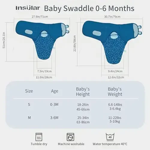 insular Baby Swaddle Wrap, Swaddle Blanket for Newborn and Infant, Adjustable Velcro Swaddling Set for Boy and Girl, Soft Cotton Baby Sleep Sack 3 Pack, Dachshund, Medium(3-6 Month) - 3