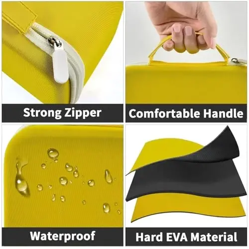 Case Compatible with Newbealer/for Sunbeam Hot-2-Trot/for Oliso M3Pro M2 Mini Travel Iron for Sewing, Carrying Holder for Small Craft Quilting Irons with Steam& Silicone Rest (Box Only)- Yellow - 4