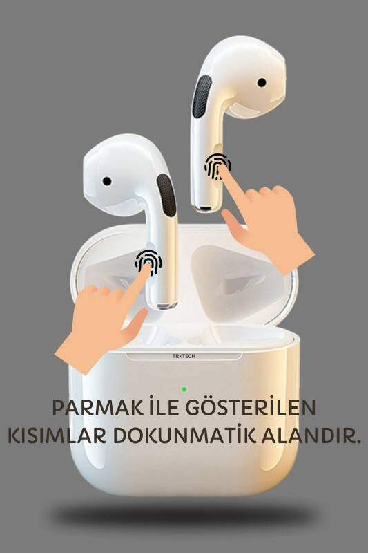 Kılıf Hediyeli Pro 5 Plus Premium A Kalite Bluetooth Sürüm 5.3 Bluetooth Kulaklık-Parlak Beyaz - 2