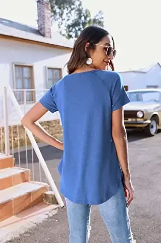 Newchoice Women's Casual Batwing Long Sleeve T Shirt Round Neck Basic Loose Tunic Tops - 3
