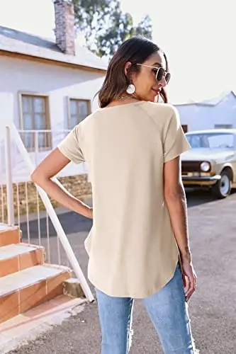 Newchoice Women's Casual Batwing Long Sleeve T Shirt Round Neck Basic Loose Tunic Tops - 3