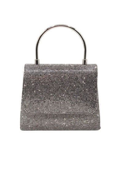 Kadın Platin Taşlı Abiye Çanta. Clutch Gece Çantası. Davet Çantası. Vr415 - 7