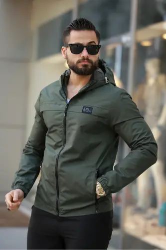 YENİ SEZON ERKEK SU & RÜZGAR GEÇİRMEZ YAĞMURLUK MEVSİMLİK CEKET - Haki - 1