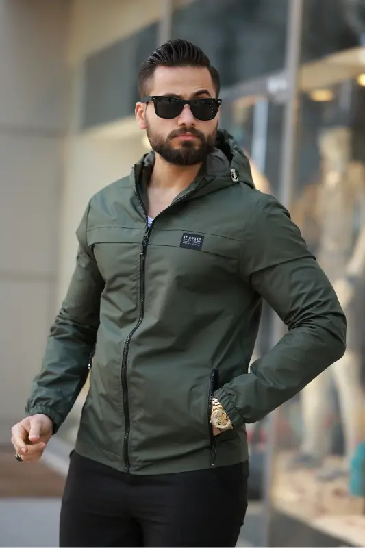 YENİ SEZON ERKEK SU & RÜZGAR GEÇİRMEZ YAĞMURLUK MEVSİMLİK CEKET - Haki - S&M CLOTHİNG