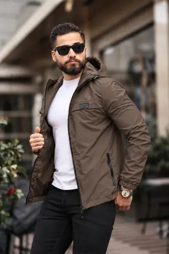 YENİ SEZON SU GEÇİRMEZ ERKEK YAĞMURLUK - KAHVERENGİ - S&M CLOTHİNG (1)