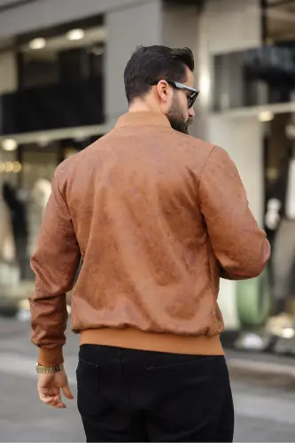 Yeni Sezon Vintage Napa Deri Kolej Ceket-taba napa - BASEL.CO (1)