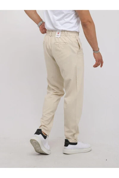 YENİ SEZON YARIM LASTİK JOGGER PANTOLON-BEJ - 3