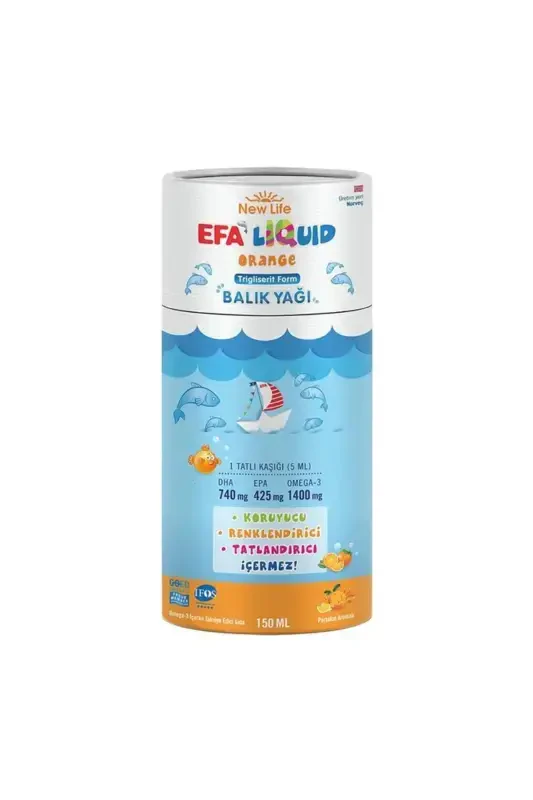 EFA Liquid Portakal 150 ml Balık Yağı Şurubu - NEW LIFE