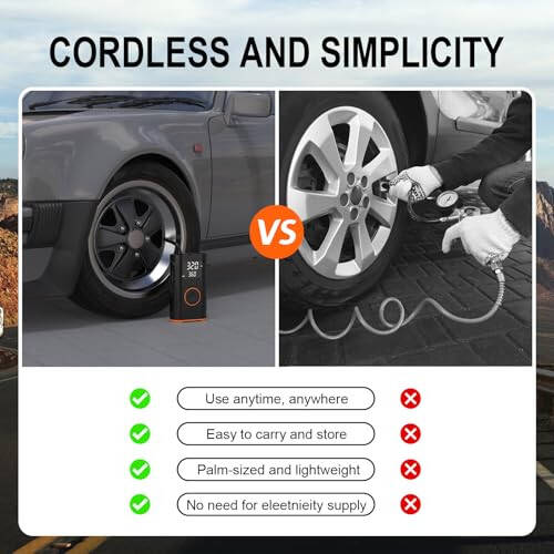 (New Upgrade) ZSX Tire Inflator Portable Air Compressor-160 PSI Air Pump with Memory Function, Electric Bike Pump with Tire Pressure Gauge, Tire Inflator for Car, Gifts for Men Husband Father - 4