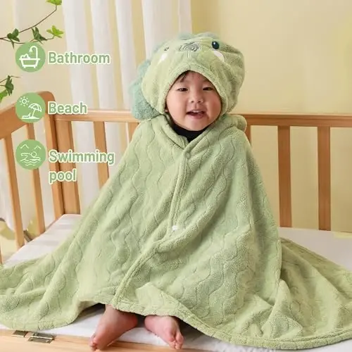 Toddler Towels Hooded Kids Bath Towel Unisex Toallas para Bebe 2-Pack 27.5
