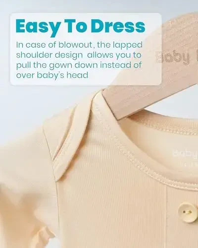 Newborn Baby Knotted Gown, Super Soft Silky Infant Sleeper, Baby Girl Sleep Gown with Mittens, Bow, and Hat Set - 4