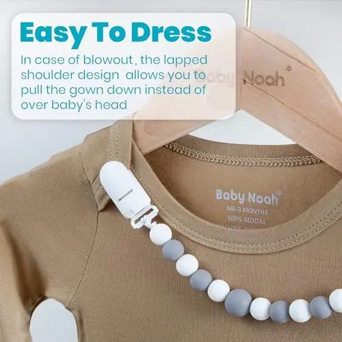 Newborn Baby Knotted Gown, Super Soft Silky Infant Long Sleeve Sleeper with Mittens and Hat & Bowknot Set (Extra Long) - 2