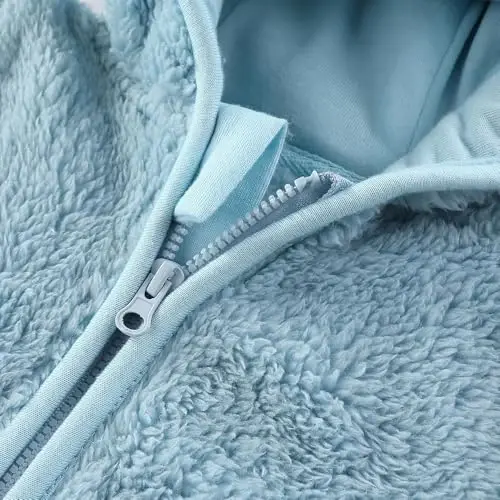 Newborn Infant Baby Boys Girls Cartoon Fleece Hooded Jacket Coat with Ears Warm Todder Kids Outwear Coat Zipper Up 0-6Y - 4