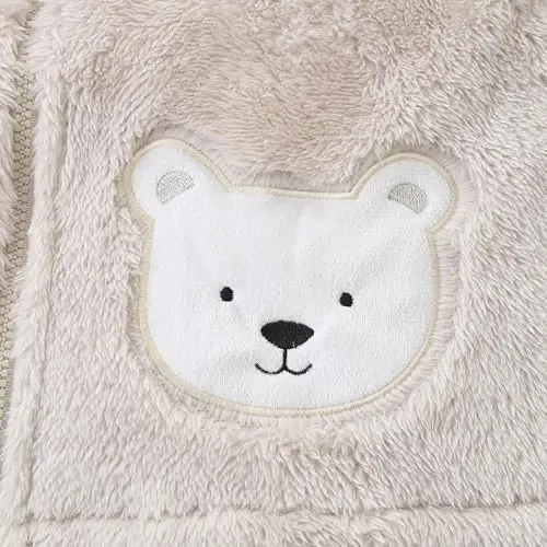 Newborn Infant Baby Boys Girls Cartoon Fleece Hooded Jacket Coat with Ears Warm Todder Kids Outwear Coat Zipper Up 1-6Y - 6