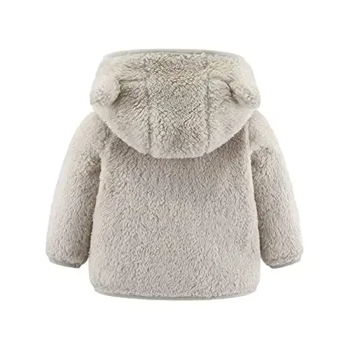 Newborn Infant Baby Boys Girls Cartoon Fleece Hooded Jacket Coat with Ears Warm Todder Kids Outwear Coat Zipper Up 0-6Y - MODAZONE (1)