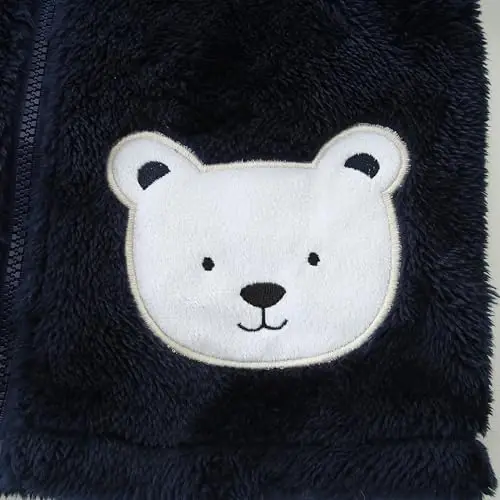 Newborn Infant Baby Boys Girls Cartoon Fleece Hooded Jacket Coat with Ears Warm Todder Kids Outwear Coat Zipper Up 1-6Y - 6